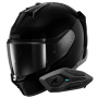 Casque Integral Shark D-Skwal 3 Blank BLK + Kit Bluetooth Sena for Shark Solo