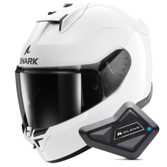 Integral Shark D-Skwal 3 Blank WHU + Kit Bluetooth BT Mini