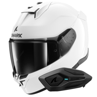 Integral Shark D-Skwal 3 Blank WHU + Kit Bluetooth Sena for Shark Solo