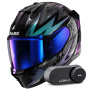 Casque Integral Shark D-Skwal 3 Blast-R KGX + Kit Bluetooth Lokui K30