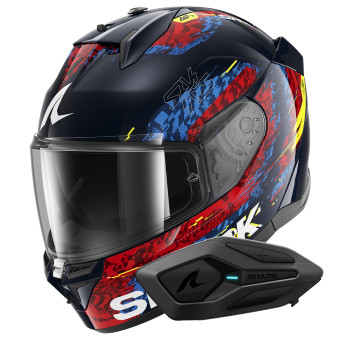 Integral Shark D-Skwal 3 Speed-Vib BRB + Kit Bluetooth Sena for Shark Solo