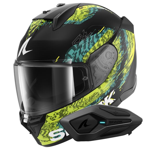 Integral Shark D-Skwal 3 Speed-Vib Mat KGB + Kit Bluetooth Sena for Shark Solo