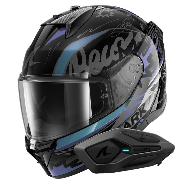 Integral Shark D-Skwal 3 Streetrush KGU + Kit Bluetooth Sena for Shark Solo