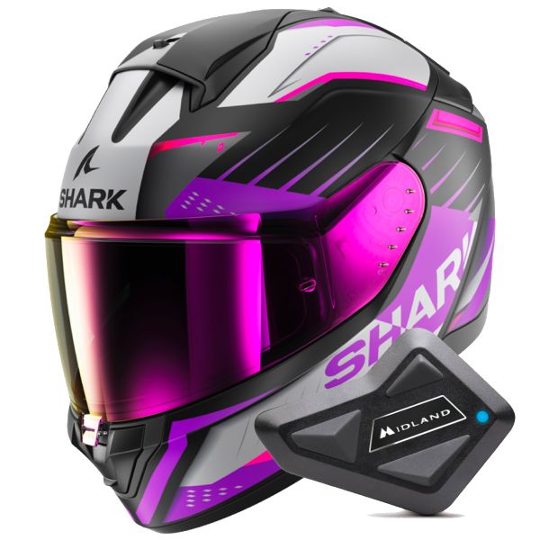 Integral Shark Ridill 2 Bersek Mat KVV + Kit Bluetooth BT Mini