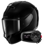 Casque Integral Shark Ridill 2 Blank BLK + Kit Bluetooth 5S