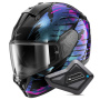 Casque Integral Shark Ridill 2 Reptaia KVX + Kit Bluetooth BT Mini