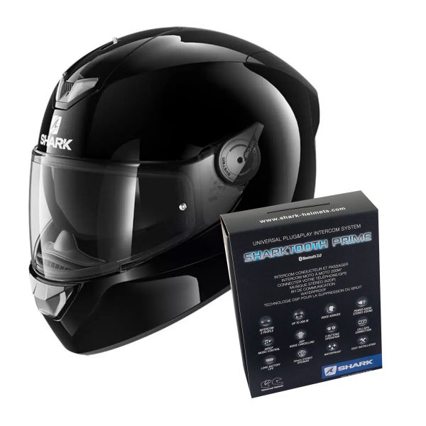 Integral Shark Skwal 2.2 Blank BLK + Kit Bluetooth Sharktooth Prime