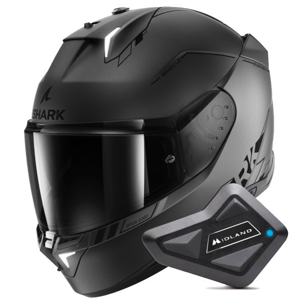 Integral Shark Skwal i3 Blank SP Mat AKS + Kit Bluetooth BT Mini