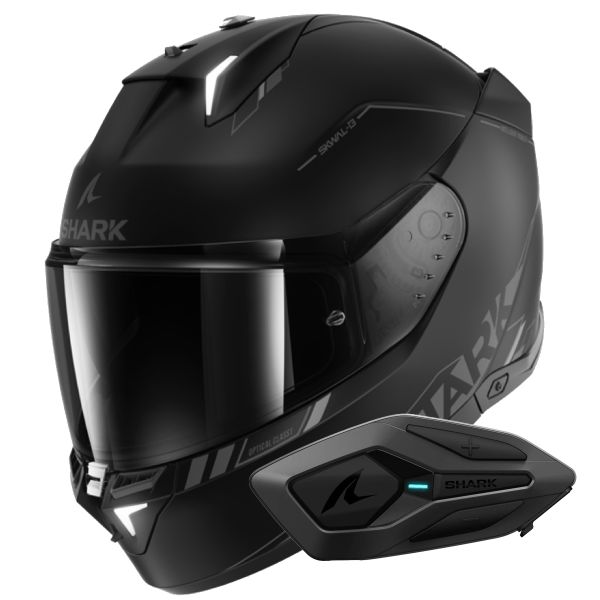 Integral Shark Skwal i3 Blank SP Mat KAK + Kit Bluetooth Sena for Shark Solo