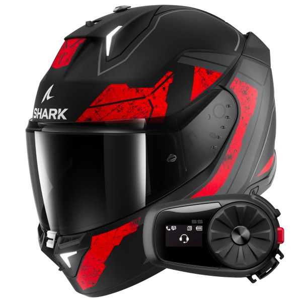 Integral Shark Skwal i3 Hellcat Mat KUR + Kit Bluetooth 5S Solo Integral Shark Skwal i3 Hellcat Mat KUR + Kit Bluetooth 5S Solo