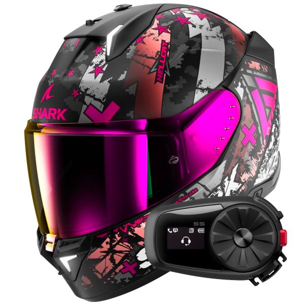 Integral Shark Skwal i3 Hellcat Mat KUV + Kit Bluetooth 5S Solo Integral Shark Skwal i3 Hellcat Mat KUV + Kit Bluetooth 5S Solo