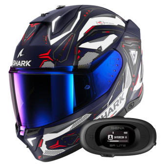 Casque Integral Shark Skwal i3 Linik BWR + Kit Bluetooth 5R Lite Casque Integral Shark Skwal i3 Linik BWR + Kit Bluetooth 5R Lite