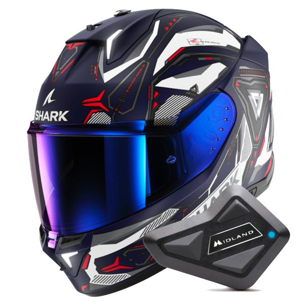 Integral Shark Skwal i3 Linik BWR + Kit Bluetooth BT Mini