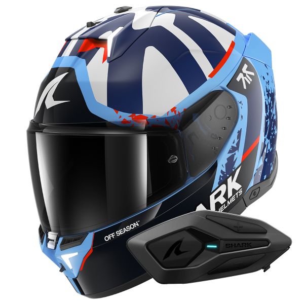 Integral Shark Skwal i3 Replica Raul Fernandez BBW + Kit Bluetooth Sena for Shark Solo