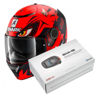 Integral Shark Spartan 1.2 Replic Lorenzo Austrian GP Mat RKR + Kit Bluetooth Sena SMH5