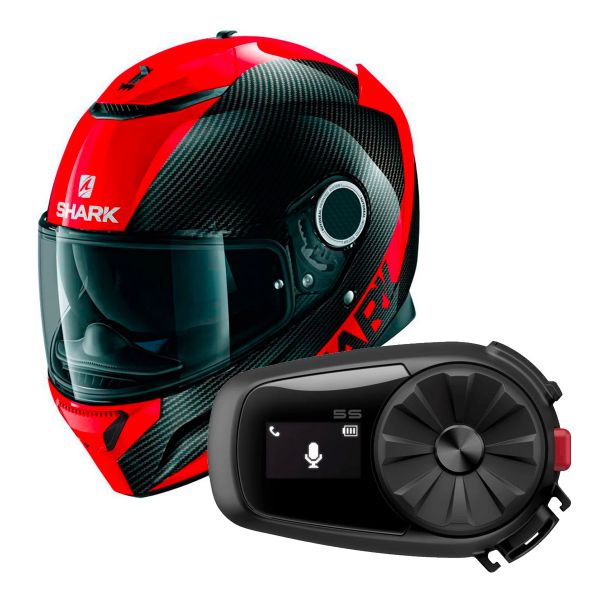 Integral Shark Spartan Carbon 1.2 Skin DRR + Kit Bluetooth Sena 5S