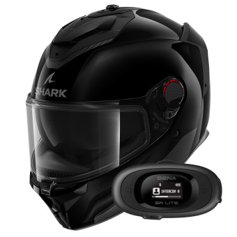 Integral Shark Spartan GT Pro Blank BLK + Kit bluetooth 5R Lite Solo