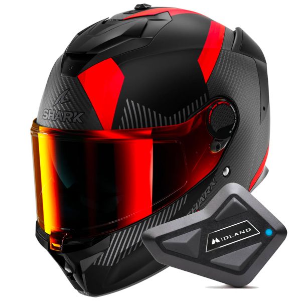 Integral Shark Spartan GT Pro Dokhta Carbon Mat DOA + Kit Bluetooth BT Mini