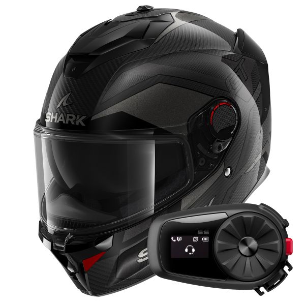 Integral Shark Spartan GT Pro Ritmo Carbon DAU + Kit Bluetooth 5S Solo