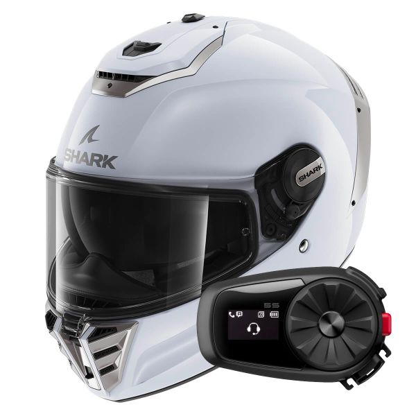 Integral Shark Spartan RS Blank W01 + Kit Bluetooth 5S Solo