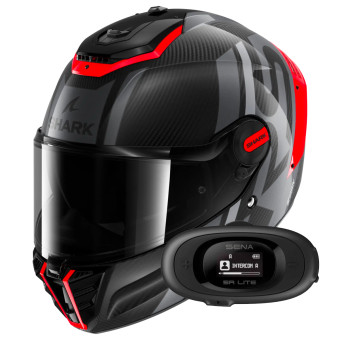 Integral Shark Spartan RS Carbon Shawn DOS + Kit bluetooth 5R Lite Solo