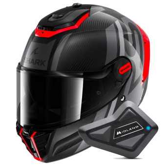 Integral Shark Spartan RS Carbon Shawn DOS + Kit Bluetooth BT Mini