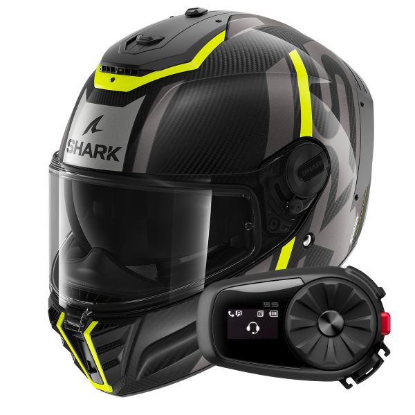Integral Shark Spartan RS Carbon Shawn DYA + Kit Bluetooth 5S Solo
