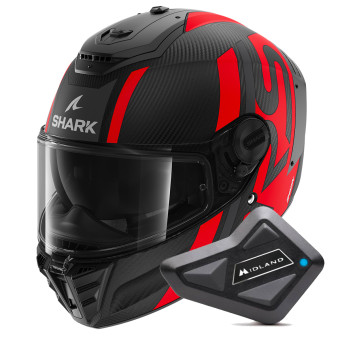 Integral Shark Spartan RS Carbon Shawn Mat DAR + Kit Bluetooth BT Mini