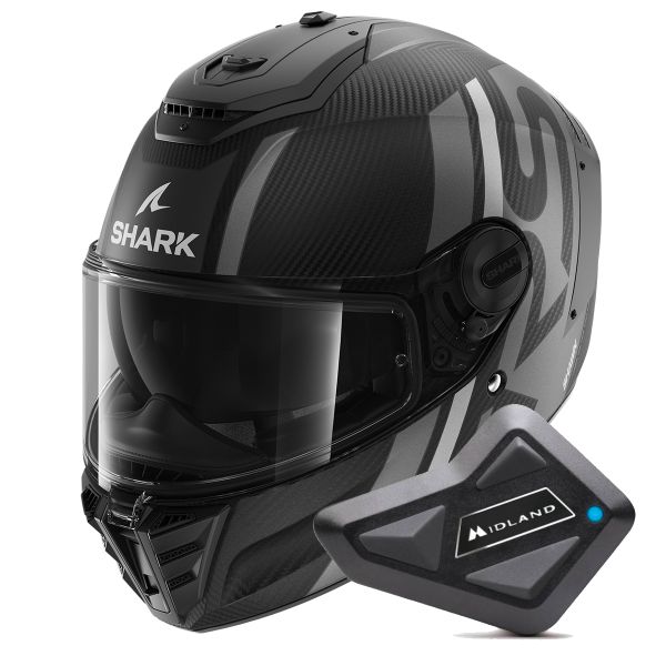 Integral Shark Spartan RS Carbon Shawn Mat DSA + Kit Bluetooth BT Mini