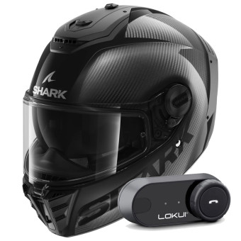 Integral Shark Spartan RS Carbon Skin DAD Dark Visor + Kit Bluetooth Lokui K30