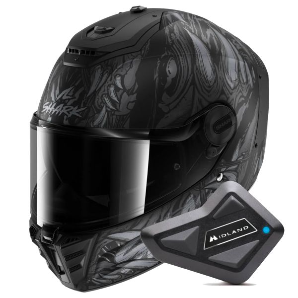 Integral Shark Spartan RS Shaytan Mat KAA + Kit Bluetooth BT Mini