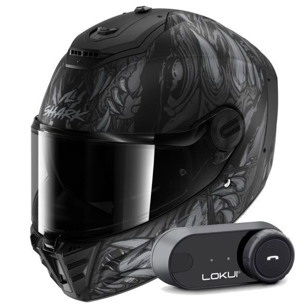 Integral Shark Spartan RS Shaytan Mat KAA + Kit Bluetooth Lokui K30