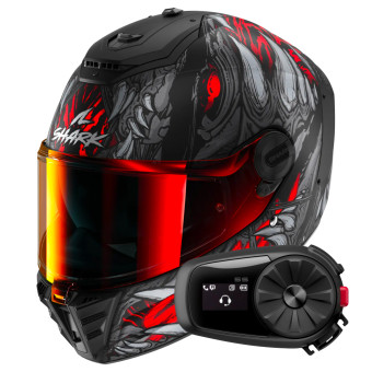 Integral Shark Spartan RS Shaytan Mat KRA + Kit Bluetooth 5S Solo