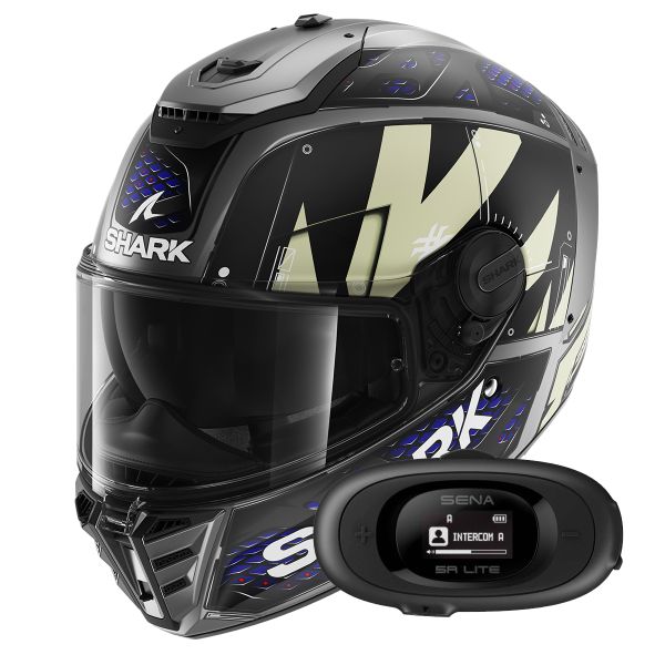 Integral Shark Spartan RS Styngrey Mat AAB + Kit bluetooth 5R Lite Solo