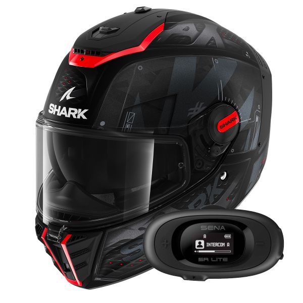 Integral Shark Spartan RS Styngrey Mat KAR + Kit bluetooth 5R Lite Solo