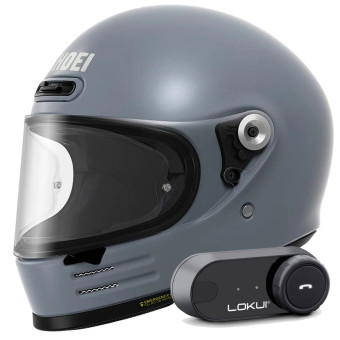 Integral Shoei Glamster 06 Basalt Grey + Kit Bluetooth Lokui K30