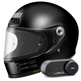 Integral Shoei Glamster 06 Black + Kit Bluetooth Lokui K30