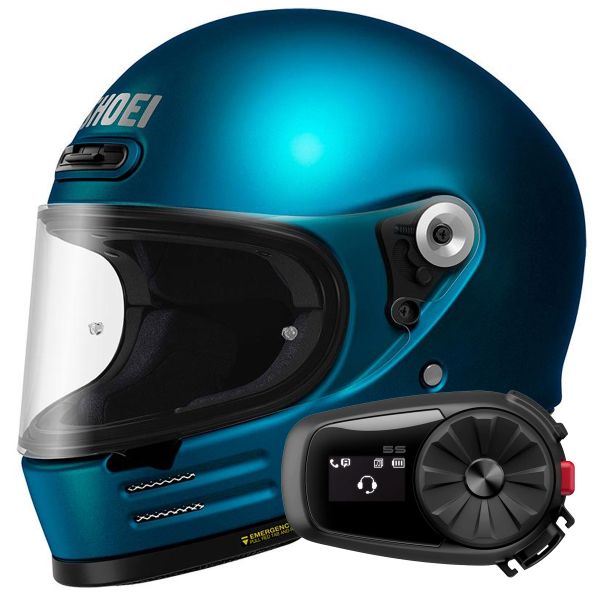 Integral Shoei Glamster 06 Laguna Blue + Bluetooth Kit 5S Solo Integral Shoei Glamster 06 Laguna Blue + Bluetooth Kit 5S Solo