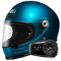 Casque Integral Shoei Glamster 06 Laguna Blue + Bluetooth Kit 5S Solo
