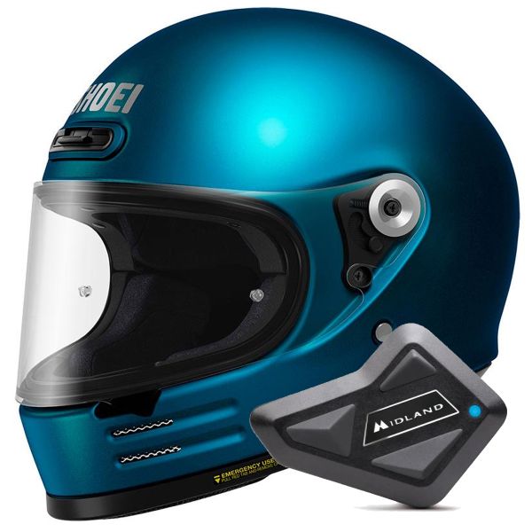 Integral Shoei Glamster 06 Laguna Blue + Bluetooth Kit BT Mini Integral Shoei Glamster 06 Laguna Blue + Bluetooth Kit BT Mini