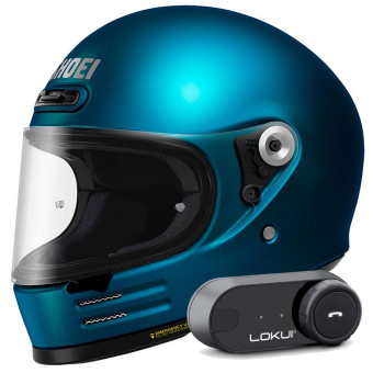 Integral Shoei Glamster 06 Laguna Blue + Kit Bluetooth Lokui K30