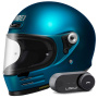 Casque Integral Shoei Glamster 06 Laguna Blue + Bluetooth-Kit Lokui K30
