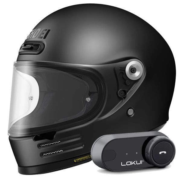 Integral Shoei Glamster 06 Matt Black + Bluetooth-Kit Lokui K30 Integral Shoei Glamster 06 Matt Black + Bluetooth-Kit Lokui K30