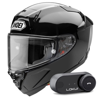 Integral Shoei X-SPR Pro Black + Kit Bluetooth Lokui K30