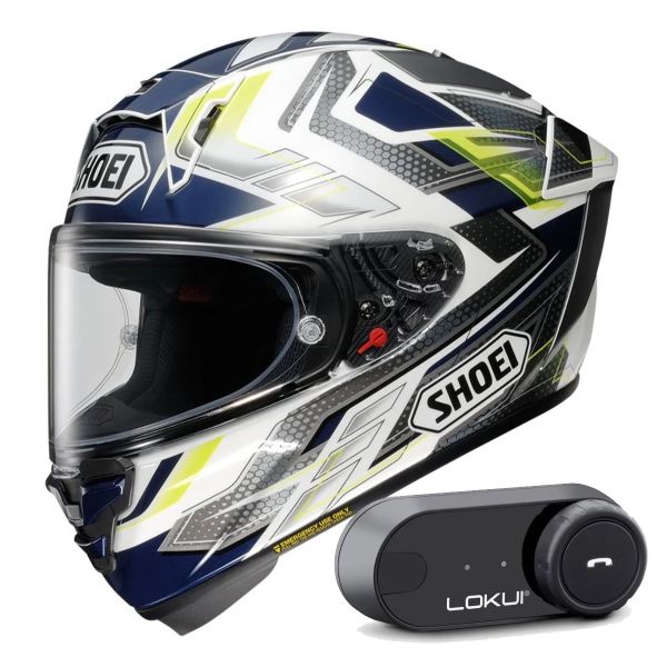Integral Shoei X-SPR Pro Escalate TC-2 + Bluetooth-Kit Lokui K30