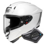 Casque Integral Shoei X-SPR Pro White + Kit Bluetooth BT Mini