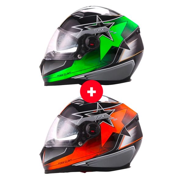 Integral Torx Clint Pilot Black Orange Fluo + Clint Pilot Black Green Fluo