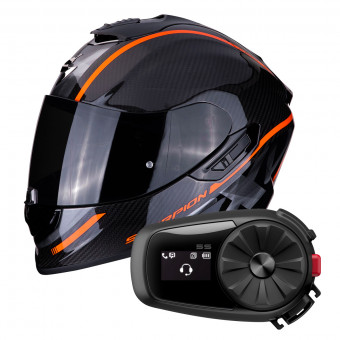 Integral Scorpion Exo 1400 Air Carbon Grand Orange + Kit Bluetooth Sena 5S Solo
