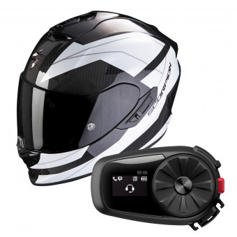 Integral Scorpion Exo 1400 Air Carbon Legione White + Kit Bluetooth Sena 5S Solo