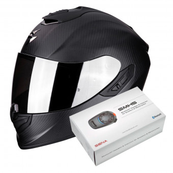 Integral Scorpion Exo 1400 Air Carbon Matt Black + Kit Bluetooth Sena SMH5